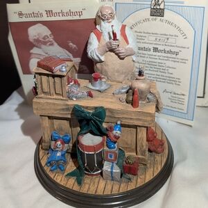 Norman Rockwell Figurine "Santa's Workshop", Made In 1990.